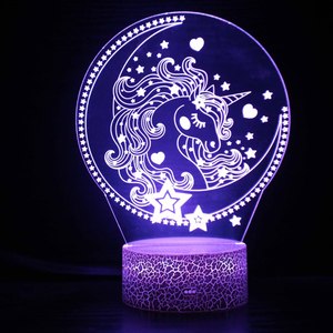Lampade LED Wireless, Luci da Tavolo Touch, Illuminazione per Stanze, Luci Notturne 3D, Lampade LED in Acrilico, Comodini Decorativi Personalizzabili - Product Image 4