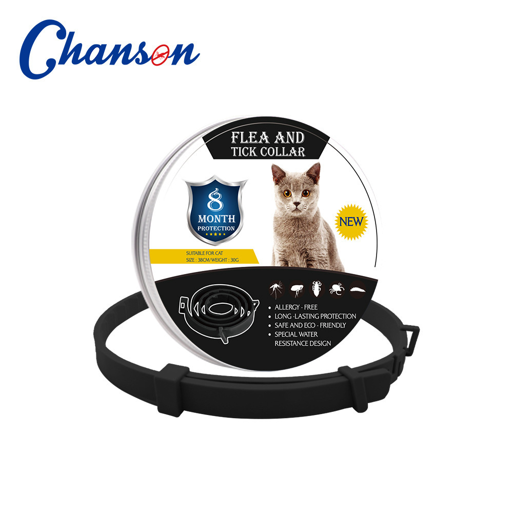 Collier noir anti-insectes pour chat en conserve-38 cm