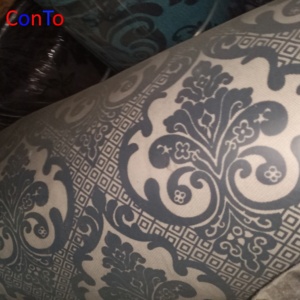 Tapicería de Jacquard de terciopelo flocado, sofá de <span class=keywords><strong>tela</strong></span> <span class=keywords><strong>Beige</strong></span> - Product Image 3