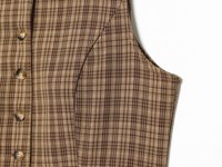 Ensemble gilet sans manches à carreaux et pantalon droit taille haute personnalisé 2026, tailleur élégant deux pièces pour le bureau, OEM/ODM par usine chinoise