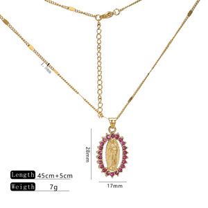 Medalla milagrosa de oro de 18 quilates, colgante de María Madre de Dios, medallón de La <span class=keywords><strong>Virgen</strong></span> María, colgante de Santa María, collar de la <span class=keywords><strong>Virgen</strong></span> María - Product Image 6
