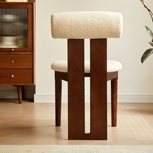 Chaise de salle à manger en bois massif de style nordique moderne avec dossier souple au design artistique minimaliste pour la maison, le <span class=keywords><strong>bureau</strong></span>, les hôtels et les maisons L026 - Product Image 3
