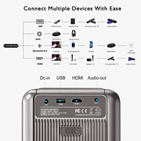 Proyector CRE CR36 Inteligente con WiFi, Pantalla LCD 3D de 5.0 Pulgadas, 750 Lúmenes, Android, IPTV, LED, Cine en Casa, 4K, 1080P, Altavoces Integrados, Mini, Resistente al Polvo