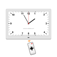 Cadre photo numérique de haute qualité 10,1 pouces avec horloge de bureau Wi-Fi pour personnes âgées atteintes de la maladie d'Alzheimer et de la démence, mouvement électronique