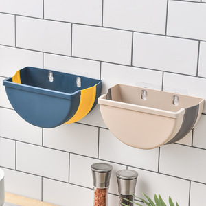 Kitchen folding waste bin wall mounted trash can bathroom toilet hanging dustbin collapsible kitchen cabinet door trash bin