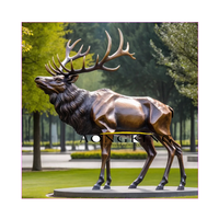 Usine promotionnelle professionnelle fonderie jardin Bronze ornement grande Bronze combat ELK Sculpture