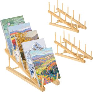 Petit séchoir à œuvres d'art, support de rangement pour salle de classe, présentoir à peintures à 5 niveaux, support de rangement <span class=keywords><strong>en</strong></span> <span class=keywords><strong>bois</strong></span> pour toiles - Product Image 1