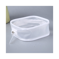 Trousse de maquillage transparente en PVC imprimée avec logo personnalisé, design givré, motif de dessin animé, mode, étanche, fermeture à glissière, trousse de maquillage