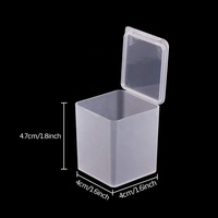 Boîte de rangement carrée en plastique transparent, conteneur pour bijoux, perles, petits objets, articles divers, organiseur