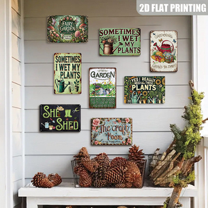 She Shed Garden - Juego de letreros metálicos retro y divertidos para decoración de pared de jardín para el hogar - Product Image 5