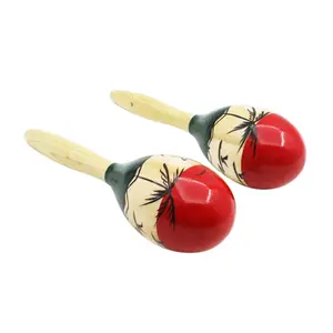 Maracas Rumba de Madera Grandes, Sonajeros Martillo de Arena, Instrumento de Percusión, Juguete Musical para Niños, Juegos de Fiesta, 1 Par