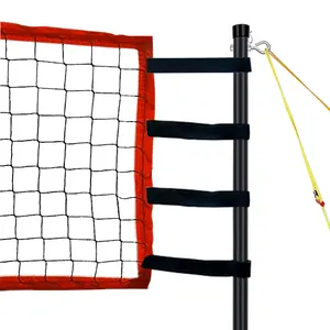 कस्टम लंबाई वॉलीबॉल नेट और गेंद सेट पोर्टेबल स्टैंड, नेट सेट उपकरण मानक ध्रुवों के साथ