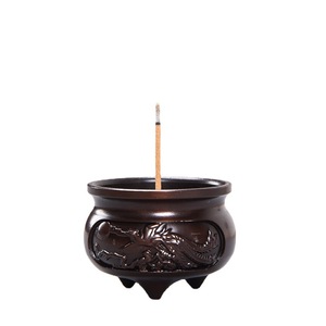 Porte-encens en cuivre en forme de gourde, mini, créatif, style japonais, goutte d'eau, ligne cachée, antique, petit modèle religieux Dehua D167 - Product Image 5