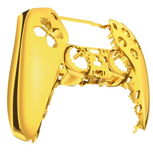 For PS5 <b>Controller</b> Shell - Glossy Chroming Gold Anti-Slip Faceplate, DIY <b>Gaming</b> Cover - Product Image 1