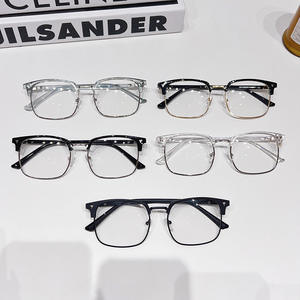 Nouvelles lunettes demi-cerclées pour hommes, monture anti-lumière bleue, verres en résine, monture plastique et métal, taille moyenne 8023, origine Taizhou - Product Image 1