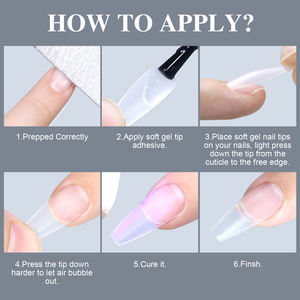 15 Tailles d'Extensions d'Ongles en Gel Souple Courtes - Embouts d'Ongles Transparents Ultra Fins et Flexibles pour les Amateurs d'Ongles Courts - Product Image 6