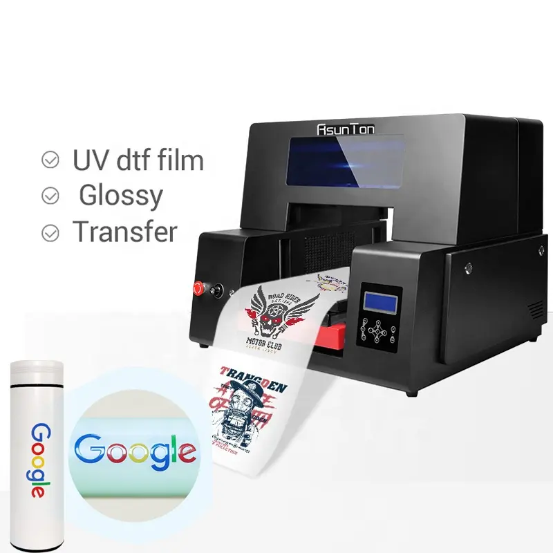 Pencetak Gulungan Dtf UV Kecil untuk Botol Cup Berbentuk Tidak Beraturan dengan Transfer Film Printer Dtf UV