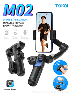 2024 nouveau M02 3 stabilisateur de cardan AI caméra de suivi du visage application dédiée support Anti-secousse Portable pliable Smartphone trépied - Product Image 2
