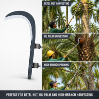 Lame de faucille courbée pour la récolte de l'huile de palme avec vis papillon de fixation au manche pour importateurs d'outils agricoles et de plantations en gros