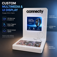 Présentoir de comptoir promotionnel pour fournisseurs de smartphones, unité en acrylique sur mesure avec panneau vidéo HD, vente en gros