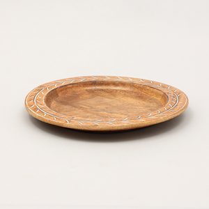 Assiette de service artisanale en bois de 13 pouces, vaisselle en bois artisanale pour la table - Product Image 1