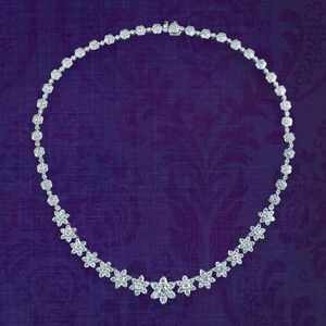 Collier Rivière Fleur en Moissanite Style Édouardien en Argent 925 – Élégant Bijou de Fête et Cadeau d'Anniversaire pour Femme – Style Tendance - Product Image 5