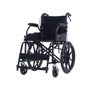 Manual Wheelchair 20-Inch Carbon Steel <b>Folding</b> Lightweight Portable Senior Mobility Aid With <b>Commode</b> Feature - Product Image 1