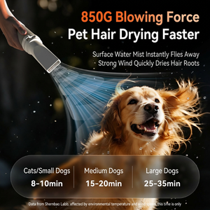 Secador de Pelo para Mascotas de Secado Rápido para Perros y Gatos, Secador de Pelo Shernbao SHD-2600P para Eliminar el Agua Rápidamente - Product Image 3