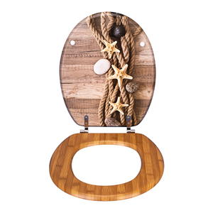 Juego de Baño Moderno <span class=keywords><strong>Universal</strong></span>, Inodoro con Frente Cerrado de Madera, Forma Redonda, Asiento de Inodoro con Cierre Suave - Product Image 6