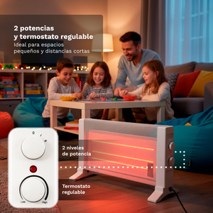 RMC-600 Calentador Eléctrico Compacto de Mica de 600W, Blanco, 2 Niveles de Potencia - Product Image 4