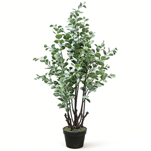 Arbre d'<span class=keywords><strong>eucalyptus</strong></span> artificiel de qualité supérieure de 114 cm avec <span class=keywords><strong>pot</strong></span>, faux sol, arbres artificiels <span class=keywords><strong>pour</strong></span> la décoration des arbres dans la maison, le salon, le jardin - Product Image 1