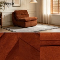 Fauteuil de salon moderne sans accoudoirs, rembourré en tissu, compressé et emballé sous vide dans une boîte pour salon et chambre à coucher