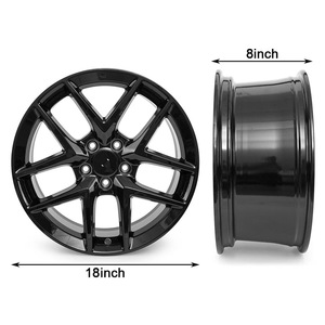 Nuovi Cerchi <span class=keywords><strong>in</strong></span> Lega di Alluminio 18x8 <span class=keywords><strong>Pollici</strong></span> per Auto, Finitura Nera, Modelli 2016-2024 - Product Image 2