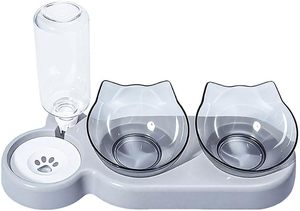 Vente en gros de bols portables en plastique pour chat et chien avec bouteille d'eau - Product Image 1
