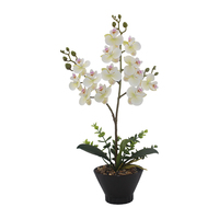 Tizen Set tanaman Bonsai bunga buatan anggrek kupu-kupu kustom terbaru bunga anggrek Phalaenopsis sentuhan nyata