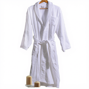 Peignoir de bain en tissu éponge 100 % coton - Robe unisexe <span class=keywords><strong>mi</strong></span>-longue épaisse, douce et absorbante - Product Image 1