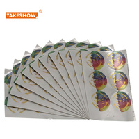 Étiquettes autocollantes transparentes, motif de logo personnalisé, étiquette adhésive, feuille d'or claire, impression privée, pièces