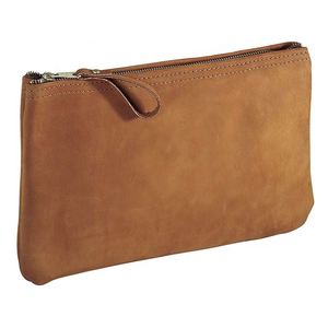Brown Top-Grain Cowhide Genuine <b>Leather</b> Zippered <b>Tool</b> Pouch Bag Multi Purpose Storage Bag - Product Image 1