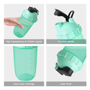 मट्ठा प्रोटीन शेकर फिटनेस प्लास्टिक पीने के लिए प्रत्यक्ष पेय यात्रा जिम पानी की बोतल - Product Image 5