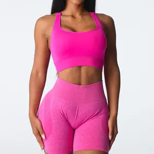 Wholesale High Quality Womens Backless Gym Yoga Cotton Tops Sport Seamless Hot Sexy Sports Bra