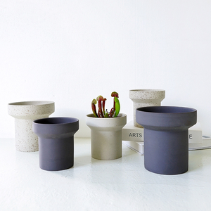 Pot de fleurs en céramique de style américain créatif coréen, design INS populaire, pot floral tendance pour plantes vertes et succulentes avec drainage - Product Image 1