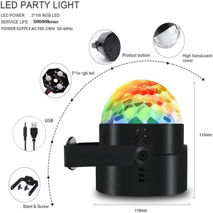 Venta al por mayor de fábrica: Mini bola de luz láser LED universal para discoteca con cambio de color y control remoto - Product Image 2