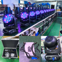 6 pièces 448 $ 19x15W Zoom Wash Moving Head, Lumières LED DJ pour scène de club, Projecteur LED Wash Disco