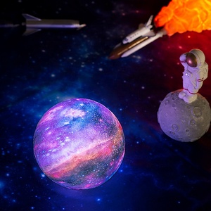 Litwow-luz de noche con impresión 3D de galaxia, lámpara de luna con Control remoto regulable, táctil, recargable, 16 colores, Dropshipping - Product Image 3