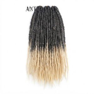 Extensions de cheveux synthétiques tressées au crochet Ombré de qualité supérieure, gris à blond, double extrémité, pour femmes - Product Image 2