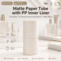 Tube en papier mat enroulé en spirale avec doublure PP, OEM ODM, conforme FDA LFGB, pour rouge à lèvres, déodorant, parfum solide, baume, cosmétique artisanal et recyclable
