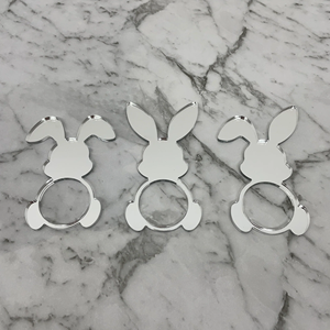 ที่ใส่ผ้าเช็ดปากอะคริลิกกระจกสีทองรูปกระต่ายอีสเตอร์ที่ตั้งโต๊ะ - Product Image 2