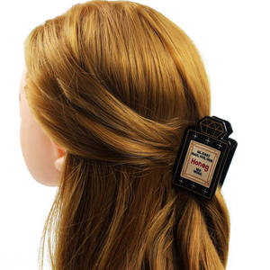 YIYI con letras cuadrado perfume garra clip accesorios para el cabello negro rhinestone acetato garra clip para mujeres personalizado al por mayor - Product Image 6