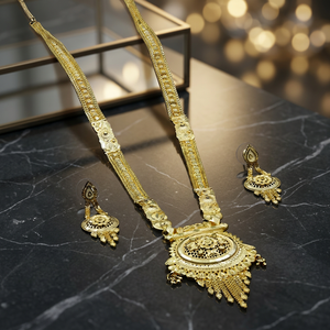 Wholesale 14K 18K 24K Micro Gold Plated Fashion Necklaces, Floral Design Indian Jewelry, Brass Gold Filled Forming Long Jewelry. - Product Image 2