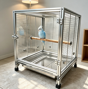 Jaula <span class=keywords><strong>para</strong></span> Pájaros de Aluminio 2020 con Múltiples Actividades, Vidrio Templado Resistente a Impactos <span class=keywords><strong>para</strong></span> Loros, Cacatúas y Loros Grises Africanos - Product Image 3